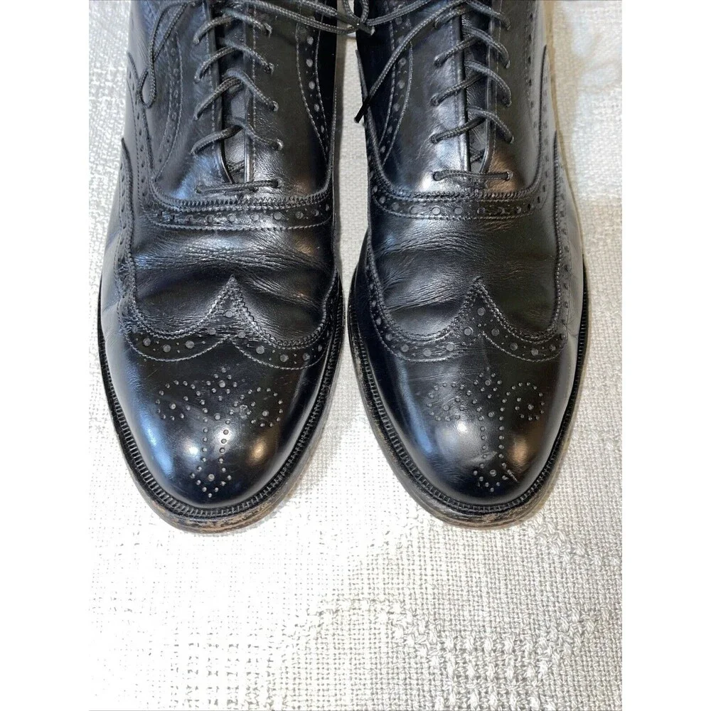Allen Edmonds Chester Men’s Wingtip Dress Shoes Sz 9.5 C Black Leather Business
